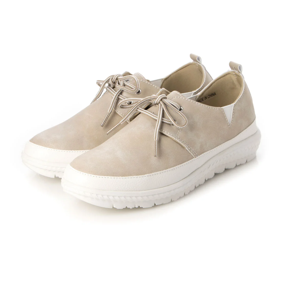 レースアップカジュアルシューズ （BEIGE）